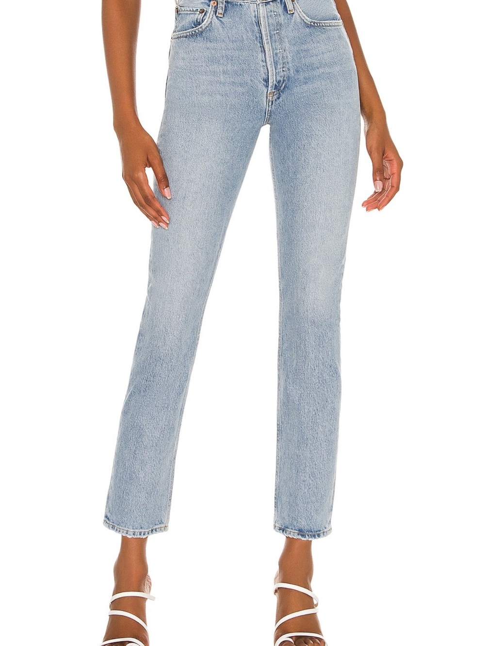 Agolde Riley High Rise Straight Crop Jeans in Dimension